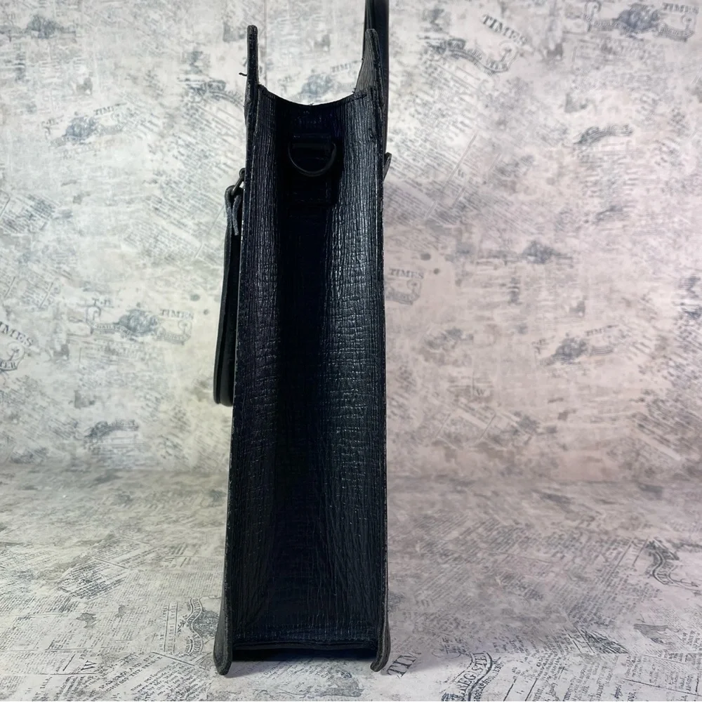 *ean Paul Gaultier 1990s Vintage Black Leather Structured Portfolio